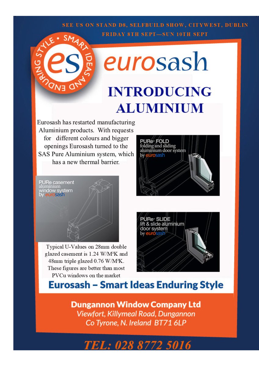 DungannonWindow's tweet photo. This WEEKEND! The launch of  our New Aluminium Range on stand D8 @selfbuildire show in Dublin Free Tickets click https://t.co/raFNwKXXY1 https://t.co/aYzh7uHH0z