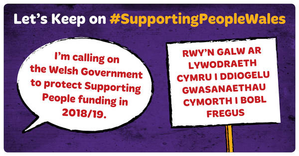 KerryanneBatch1's tweet photo. I’m urging Welsh Government to keep supporting vulnerable people – protect the 2018/19 #SupportingPeopleWales budget https://t.co/h8LhU1HpLd https://t.co/YTsPkcTCT8