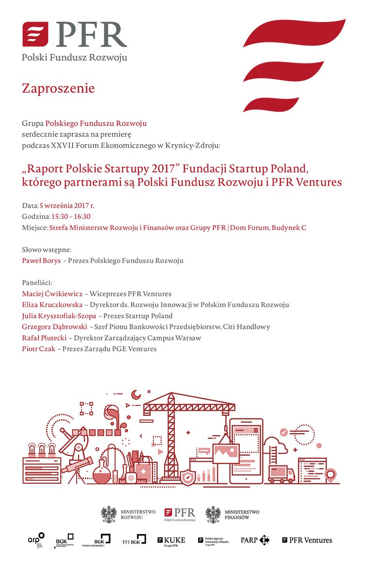 PFR_pl's tweet photo. Już dziś o 15.30 w naszej strefie premiera raportu @StartupPoland "Polskie Startupy 2017" oraz debata nt. raportu. #Krynica2017 #KrynicaPFR https://t.co/FnixCmxwBc