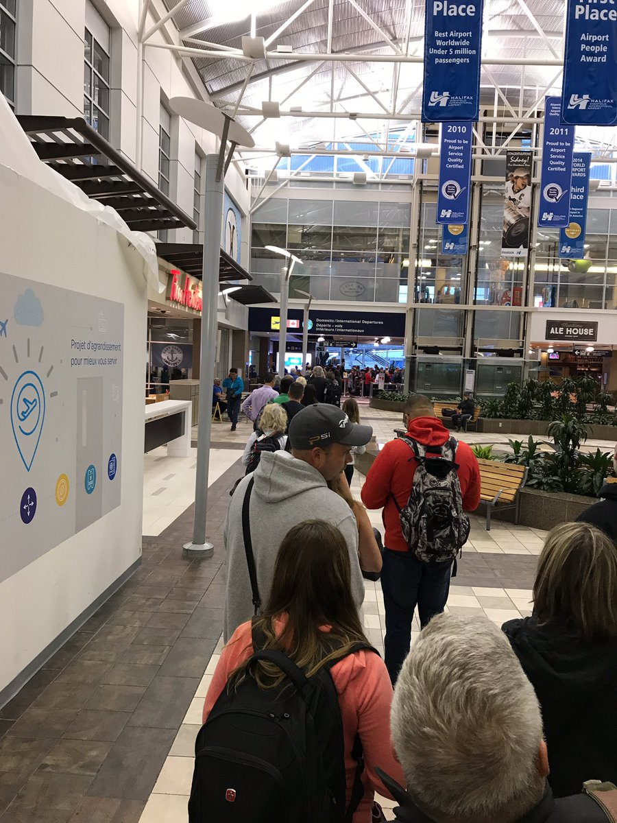 stujolliffe's tweet photo. Crazy lineup at Halifax International Airport https://t.co/4iwwUC4K4H