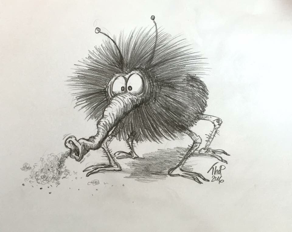 The Fluffsucker. #funnydrawing #thopart #thopillustrations #cartoon #funnymonster #dailymonster #weirdmonster