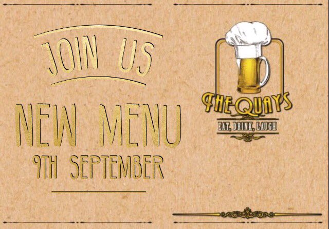 The new menu is here! Join us and see what new delicious home cooked food we are offering from the 9th of September! #DarloBiz #food #menu