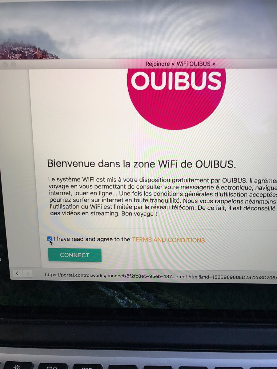Louis__Trade's tweet photo. @OUIBUS impossible de se connecter au wifi après avoir ✅ les conditions et cliqué sur connect ça refresh la page sans Connection à internet https://t.co/muYGLElhE8