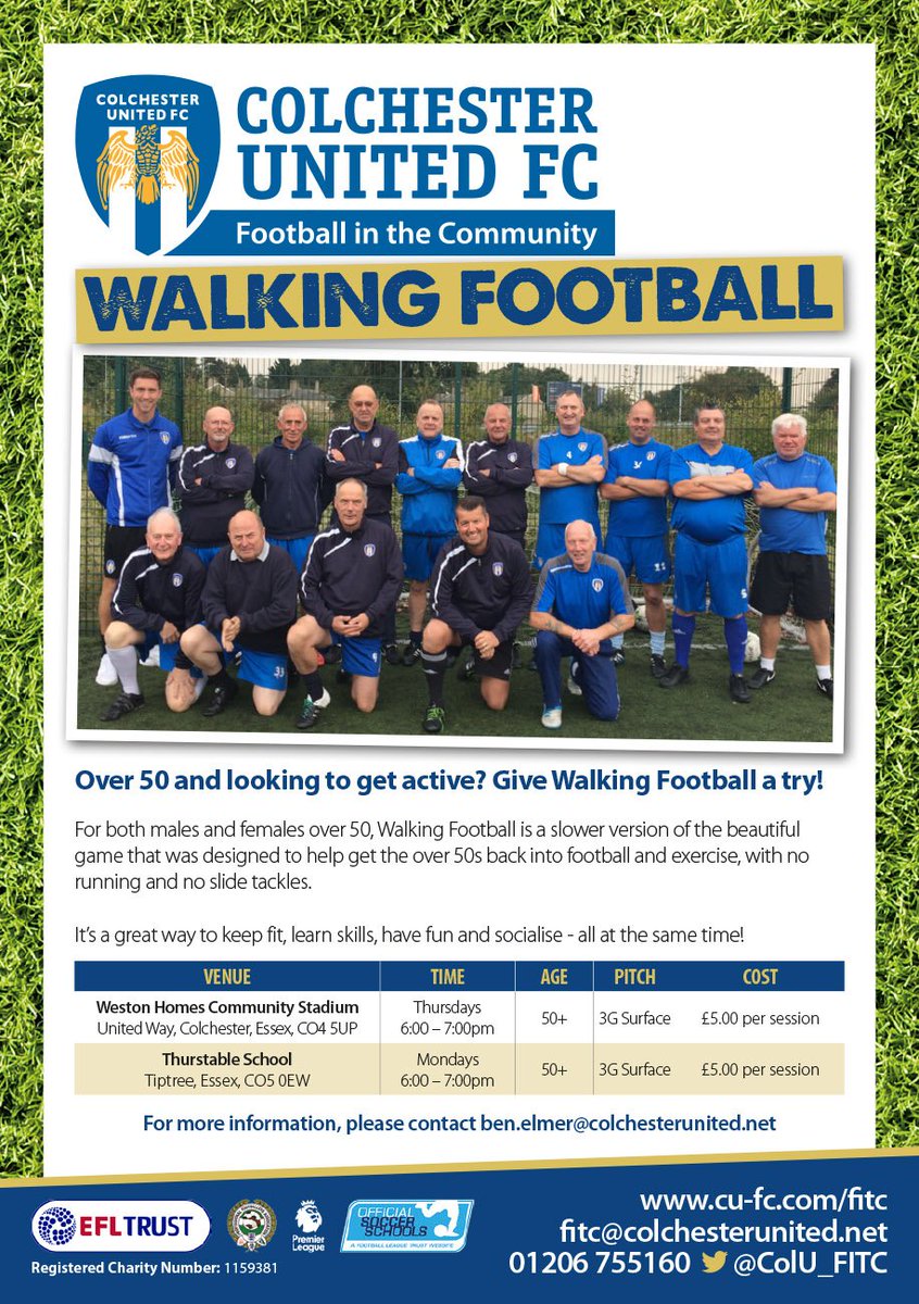 ColU_CF's tweet photo. We are looking for additional players to join our Walking Football programme! @ColU_Official @ActiveEssex @ActiveColch @EssexCountyFA https://t.co/YYYC2BOCWZ