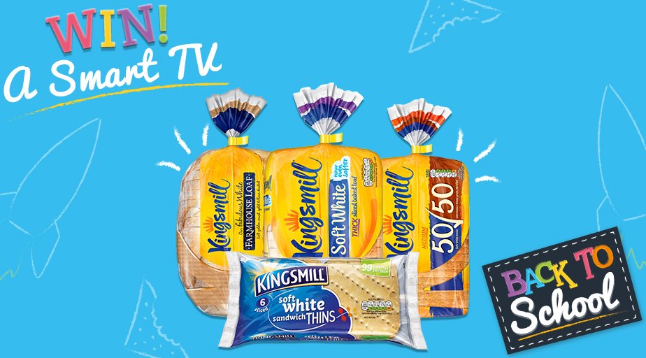 NisaLocally's tweet photo. Had a whole loaf of fun this summer? #Kingsmill want it to carry on! 🎉RT+FOLLOW for chance to win a Smart TV. T&amp;Cs: https://t.co/QWUiTjeEbd https://t.co/KpUf6vCns1