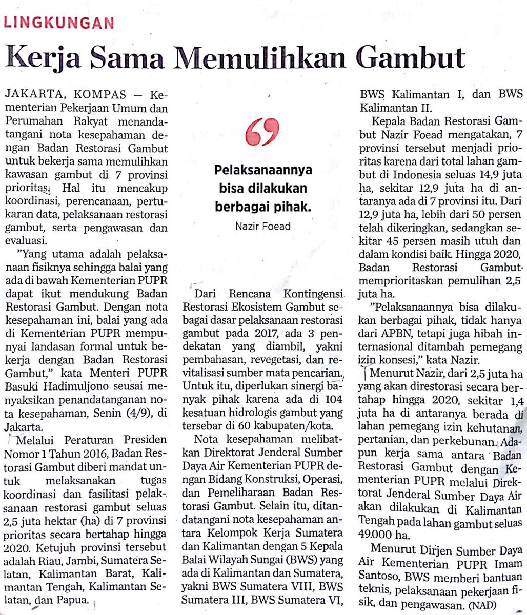 VanantaraCom's tweet photo. Realisasi Program Restorasi Gambut Capai 680.000 Ha. (Kompas,18, Kontan,24) #Gambut #Restorasi #BRG #KLHK #News #Vancom #Karhutla https://t.co/g0u2Wzcdz1