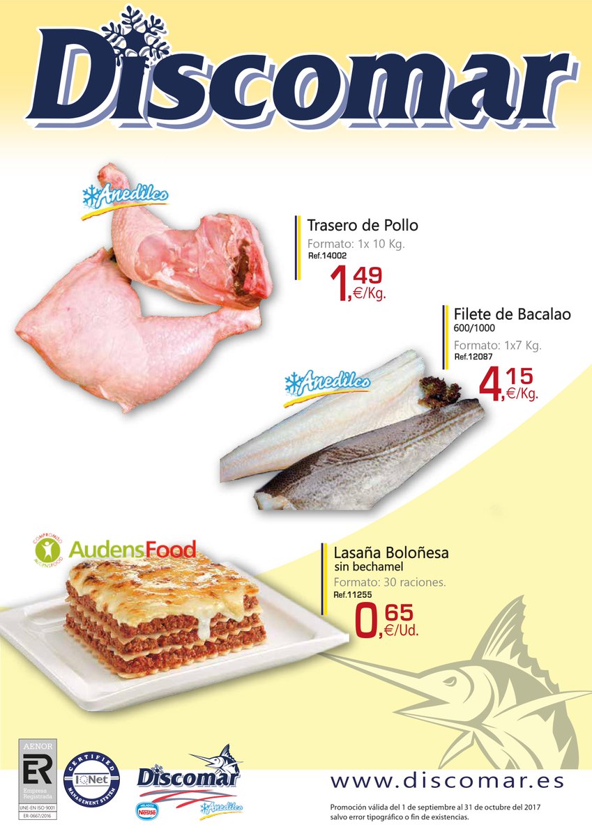 Discomar_'s tweet photo. ¡¡NUEVO Folleto de promociones SEPTIEMBRE-OCTUBRE 2017!! #congelados #refrigerados #restauracion #alimentacion #felizmartes #discomar https://t.co/jobTvuXHYT