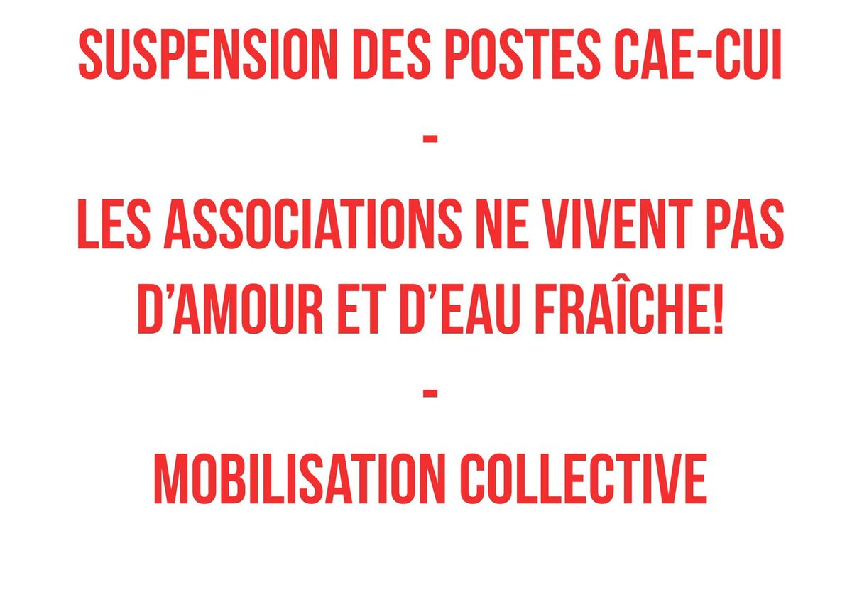 LaCollectiive's tweet photo. Communiqué à propos de la suspension des CAE-CUI à lire sur la page FB de la Collective !  https://t.co/df3syg11l8 https://t.co/on2wkXTztp