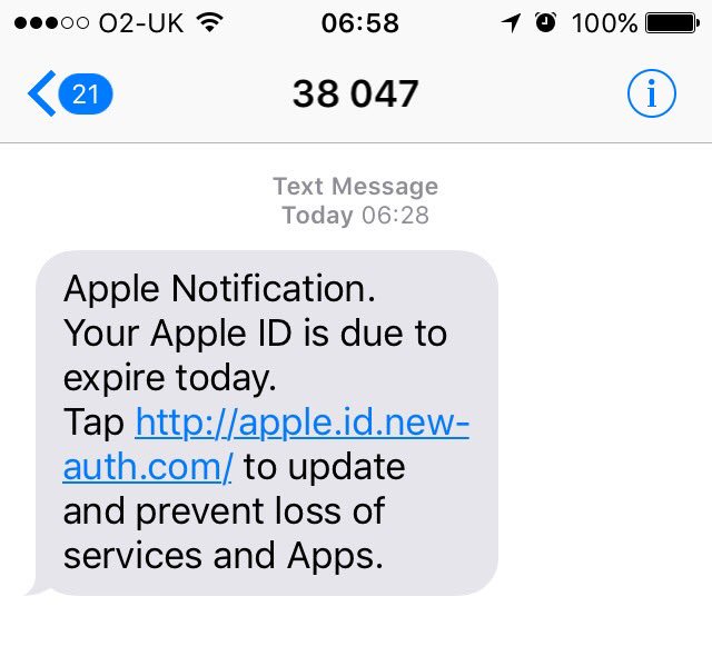 DavideAnzelmo's tweet photo. Hi @AppleSupport, I just received the message below but it looks a bit dodge.. Can you confirm if it's coming from you guys? 
Thank you https://t.co/mJPeYby46l