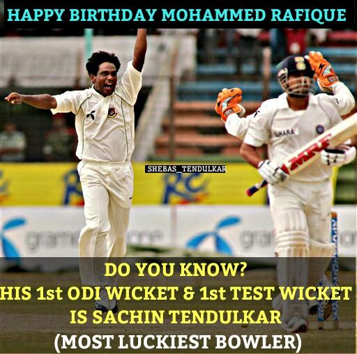 Happy Birthday Do u know?
His 1st Odi & 1st Test Wckt Is Sachin (Luckiest Bowler) 
