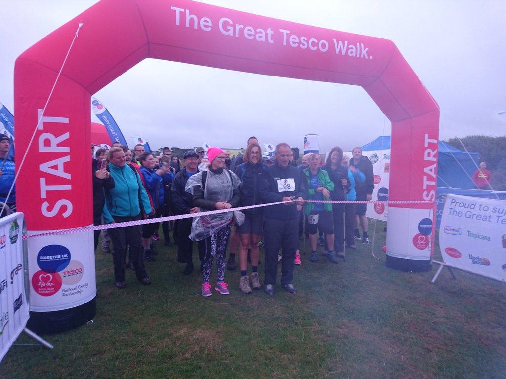 lindseyp21's tweet photo. And we're off! Tesco colleagues head off from Land's End to John O'Groats raising funds for @TheBHF and @DiabetesUK #thegreattescowalk https://t.co/RG5UgGsp2n
