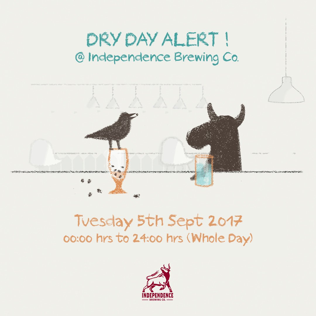 IndeBrewCo's tweet photo. #drydayalert: Our #pune brewery and #andheri taproom will stay shut today.
We will be up and running tomorrow! https://t.co/YEknfOgKgj