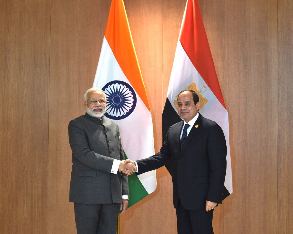 Indian PM Narendra Modi with Egyptian President Abdel Fattah el-Sisi
