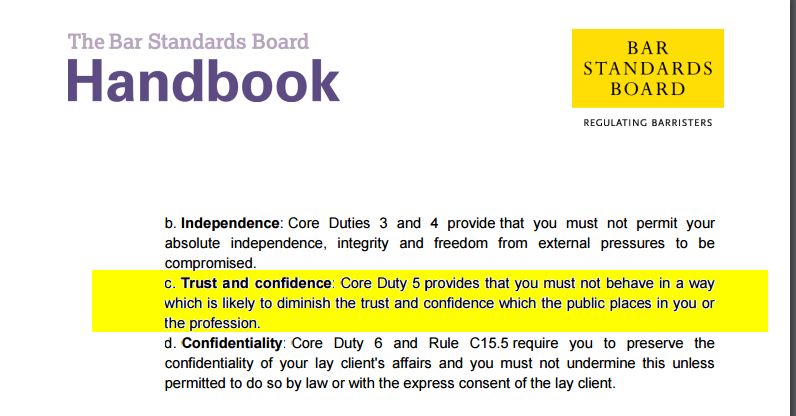Sunnyclaribel's tweet photo. Why does this paedophile apologist hate campaigner think @barstandards rules don't apply to her?  Does she think she is something special? https://t.co/CY2b3niKS1