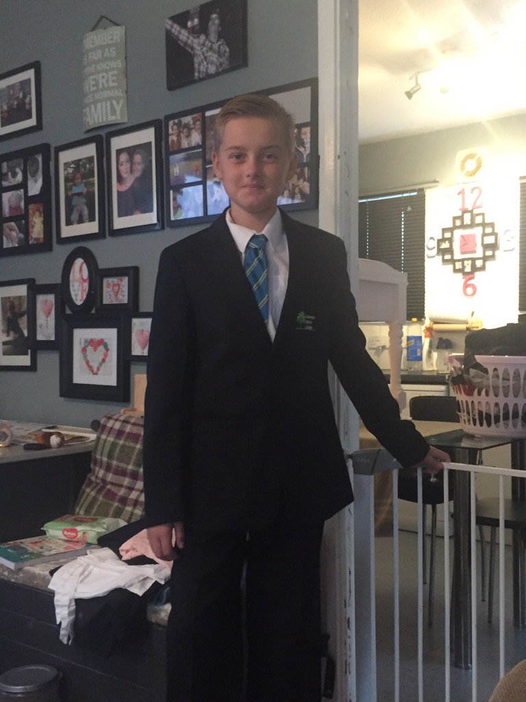 hogbis's tweet image. I know everyone does the obligatory school pic but I'm proud of the man he has become