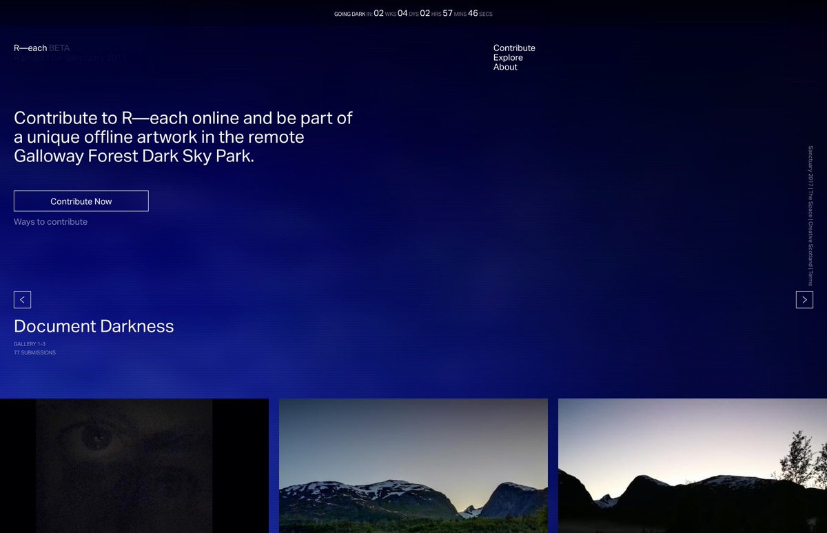 Inspiration N°1378 : R—each
—
<a href="/sanctuarylab/">SanctuaryLab</a> <a href="/hello_totem/">TOTEM</a>
—
glry.io/2eFuysv