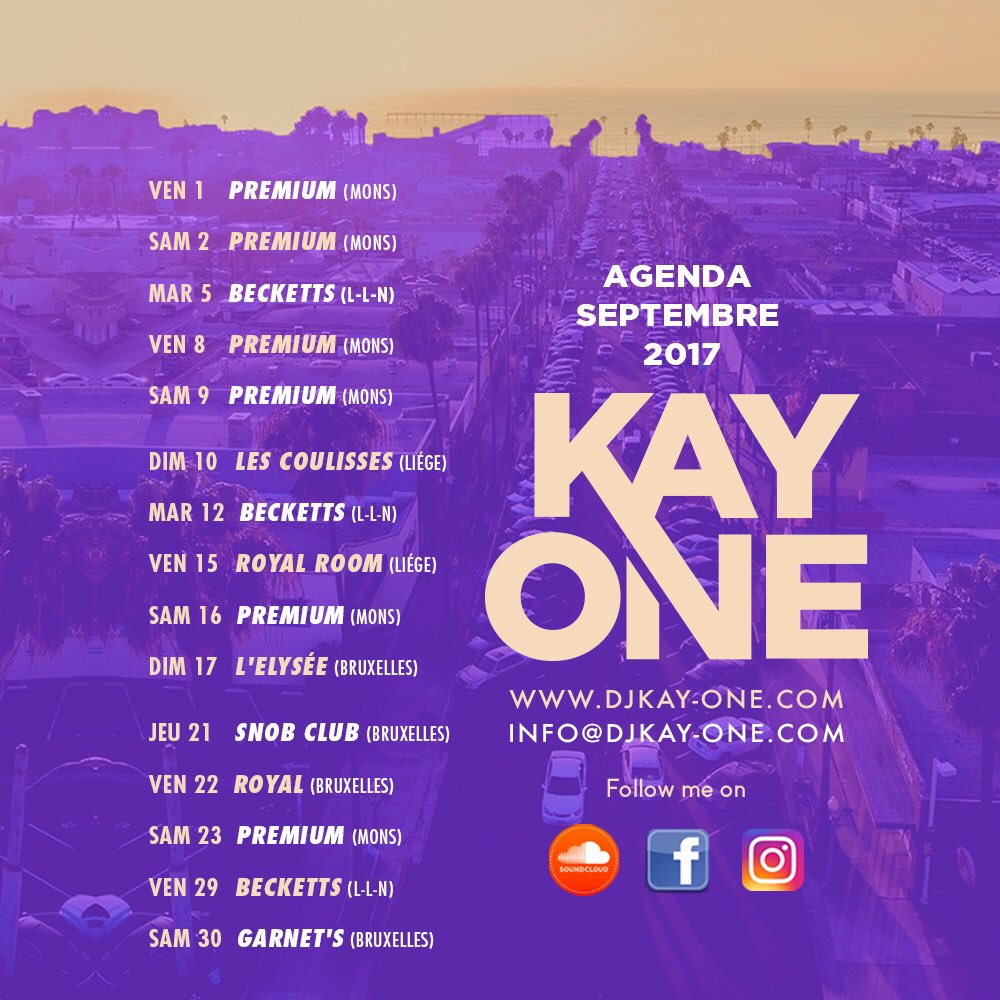 Agenda septembre ! #Premium #LesCoulisses #RoyalRoom #Elysee #Snob #Royal #Becketts #Garnets #Mons #Bruxelles #Liege #Louvain