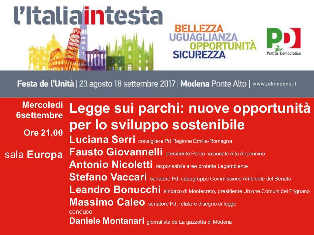 nicolettianto's tweet photo. Domani 6 settembre alla Festa de l'Unità di Modena parliamo della legge sui parchi @Massimo_Caleo @Tetovaccari  @faustogiovanell https://t.co/fO29PVXZgZ