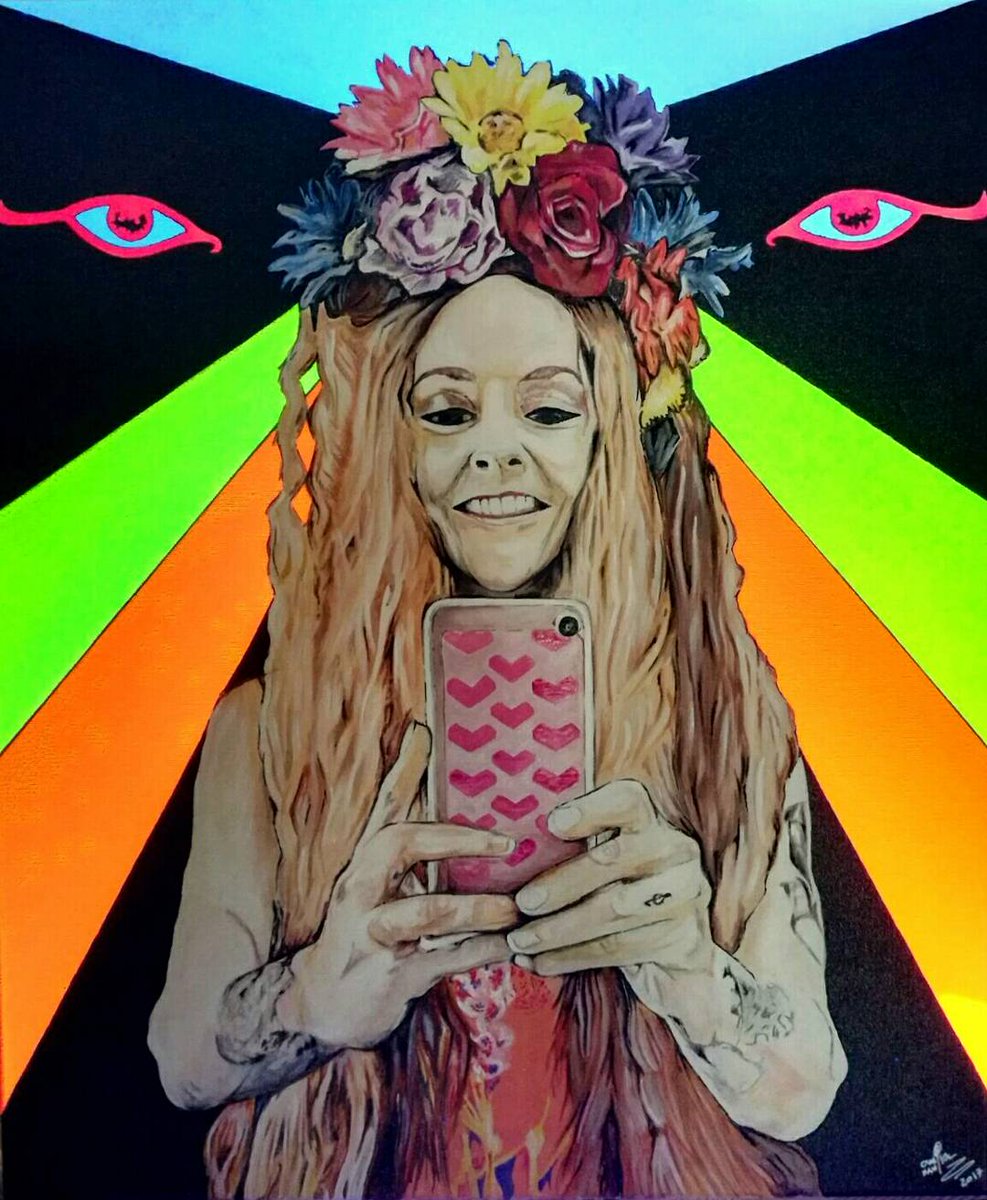 OneManPier's tweet photo. OneManPier for Chloe Trujillo 

acrylics and fluo acrylics on canvas

#art #artlife #paint #portrait https://t.co/HAd31K6X45