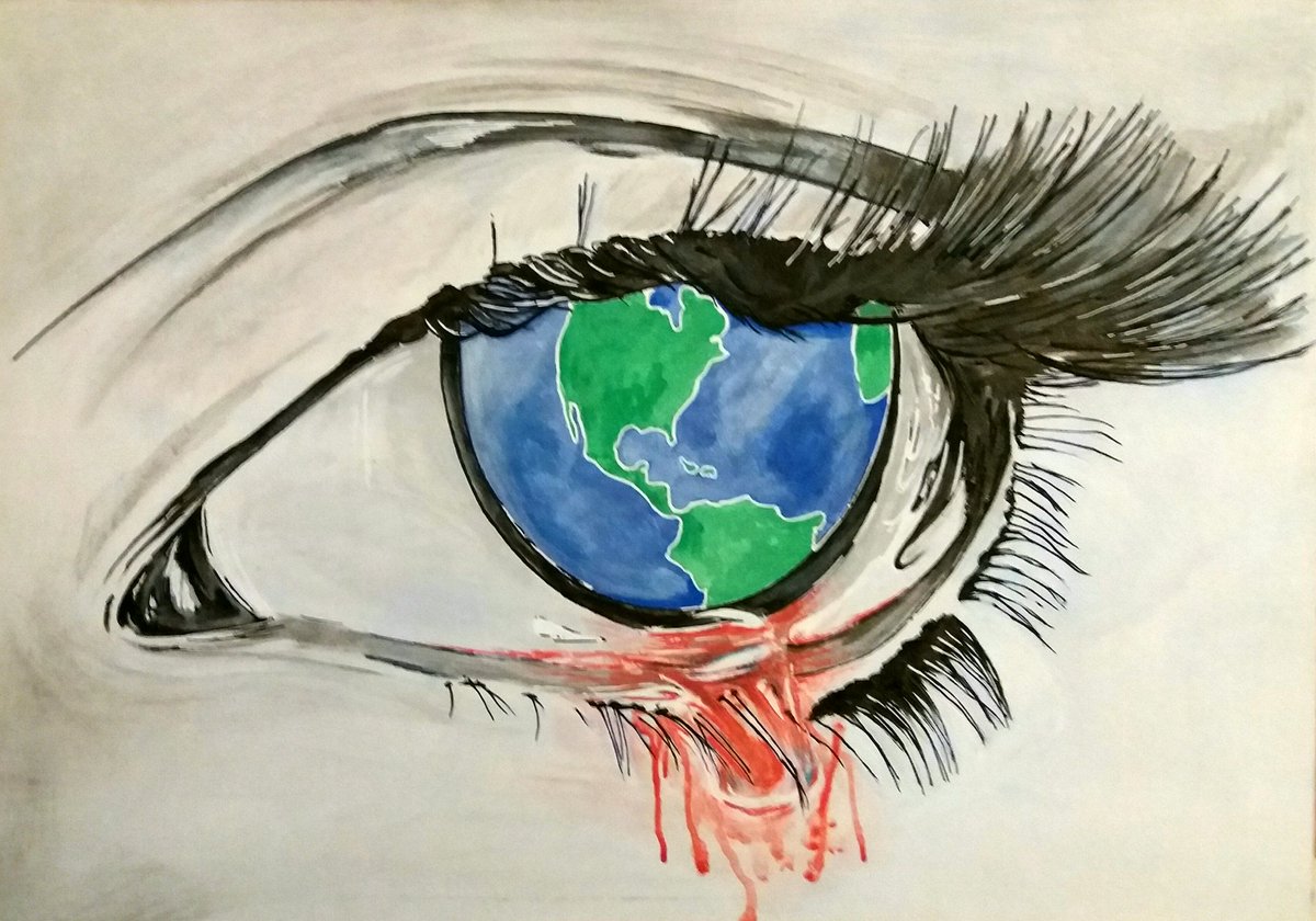 OneManPier's tweet photo. one of my artwork for @MimosaCampironi 

acrylics on paper 

#art #illustration #work #paint #colors #eye #world https://t.co/mbZNb96Ubr