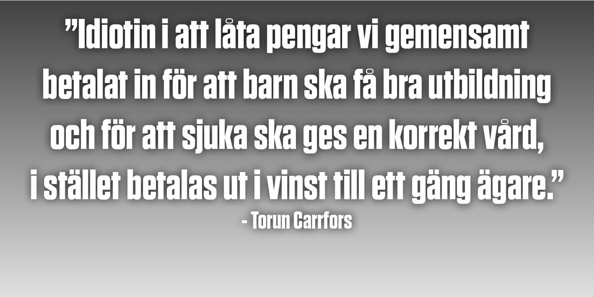 tidn_arbetet's tweet photo. KRÖNIKA ”Jag kan bli vansinnig av bara tanken på vinster i välfärden” - @TCarrfors https://t.co/FqxA1A1dK8 https://t.co/3ZjeH5xoFl