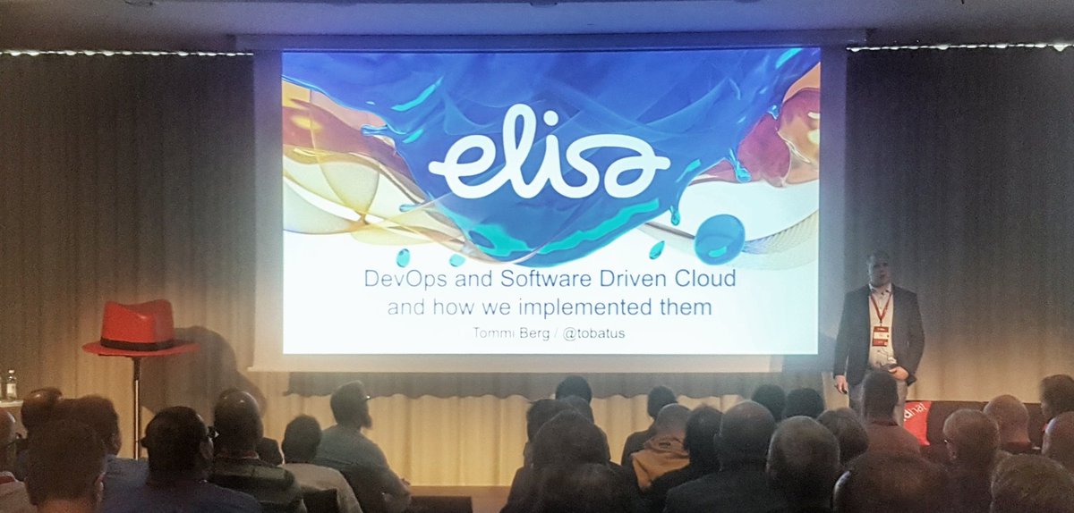 <a href="/tobatus/">Tommi Berg</a> from <a href="/ElisaOyj/">Elisa</a> speaking about their journey to a container based cloud in #RedHatForum #Helsinki! @RedHatNordics <a href="/RedHatEMEA/">Red Hat EMEA</a>
