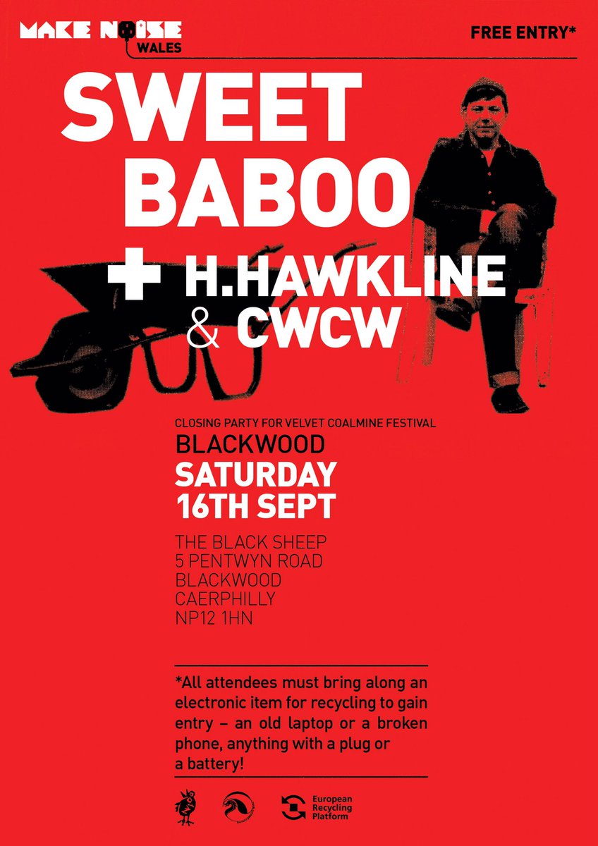 makenoiseuk's tweet photo. First date of tour is Sat 16 Sept in Blackwood - closing party @velvetcoalminer ! With @Sweet_Babs @H_HAWKLINE @CwCwsound #makenoisewales https://t.co/BQzkgemyEA