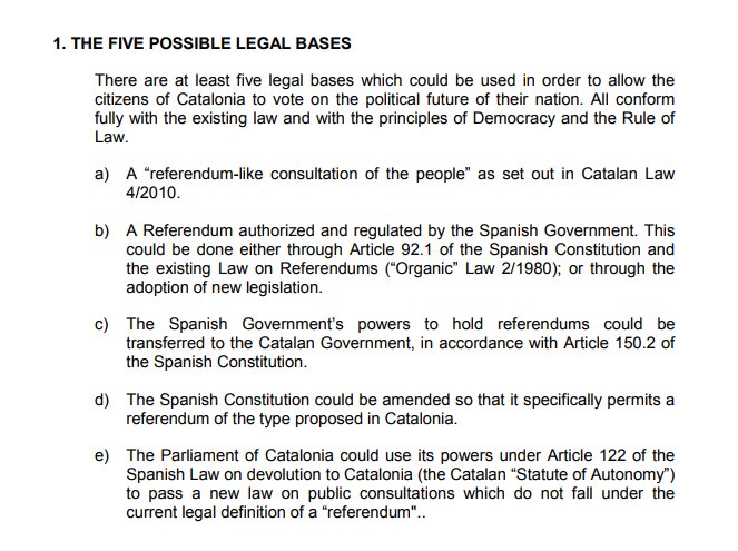 CataloniaIntl's tweet photo. [From back in 2013] Five possible legal bases for a referendum https://t.co/LmaD3vze9r #Catalonia #IndyRef #Catalanref #Catalanref2017 https://t.co/0sZozTdeUH