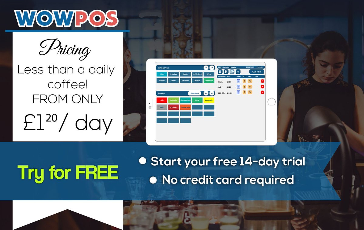 Try for FREE. WOWPOS offer our esteemed customers with a 14 day free trial. No credit card required. goo.gl/bWea5w
#epos