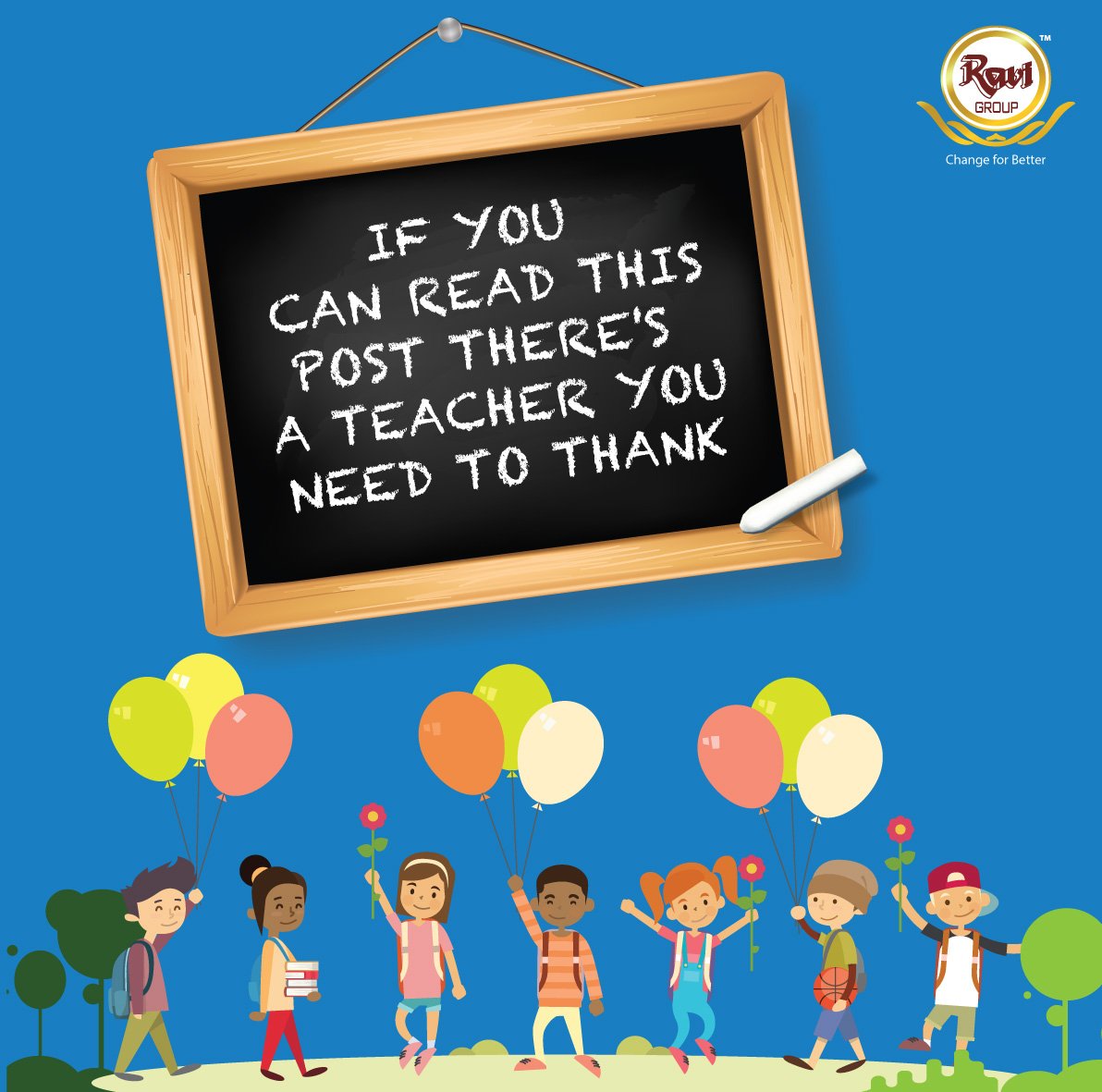 RaviGroup_India's tweet photo. A teacher inspires to do better, live to the best potential and see the best in ourselves.#ravigroup wishes all teachers a #happyteachersday https://t.co/eZwlwwB6Qs