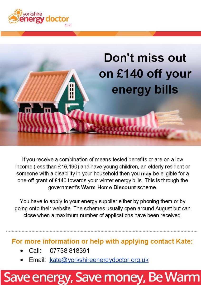 Most energy suppliers have now opened their Warm Home Discount schemes for winter 17/18 - don't miss out on £140 towards your energy costs