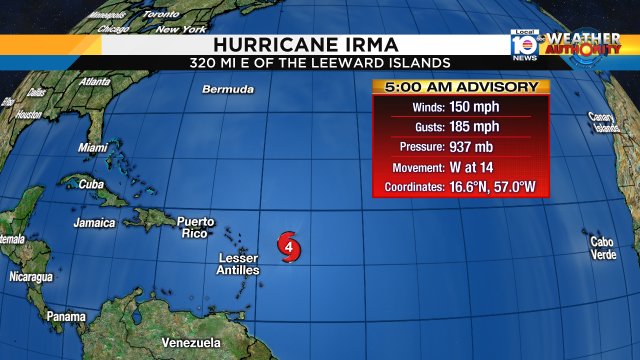 New Advisory is in on Irma has strengthened! https://t.co/hU8FEY7Dmf