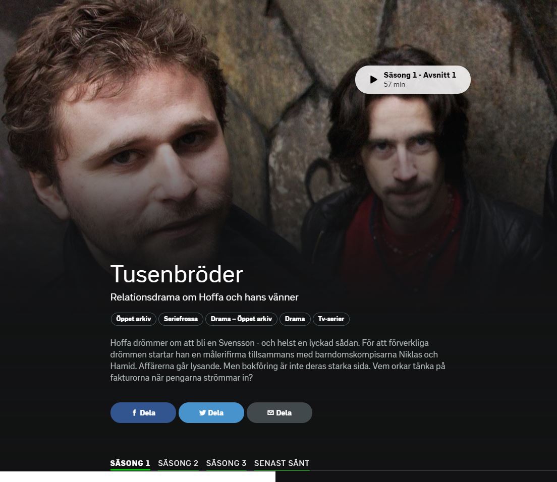 Nu finns HELA Tusenbröder i SVT Play! svtplay.se/tusenbroder