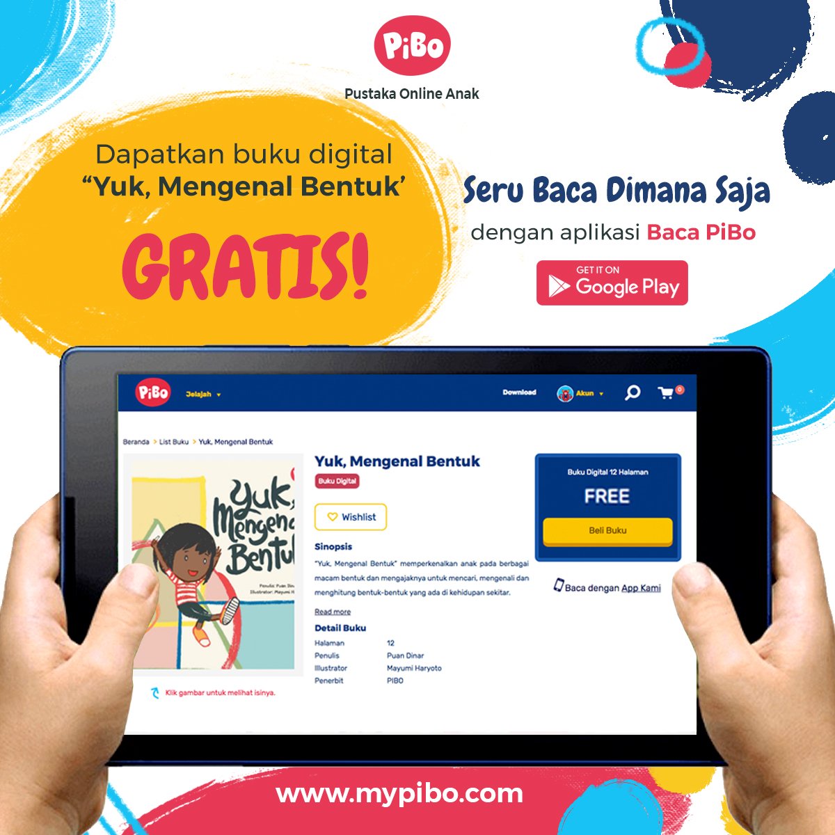 BacaPiBo's tweet photo. Dapatkan buku 'Yuk, Mengenal Bentuk'. GRATIS! https://t.co/1VNh5GyOT1 https://t.co/VJOccF6TEs