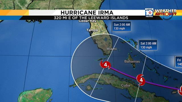 The new cone has pushed a little more West! Still all of SFLO needs to stay prepared.Keep it tuned to local10 https://t.co/RcX1zK9JuY