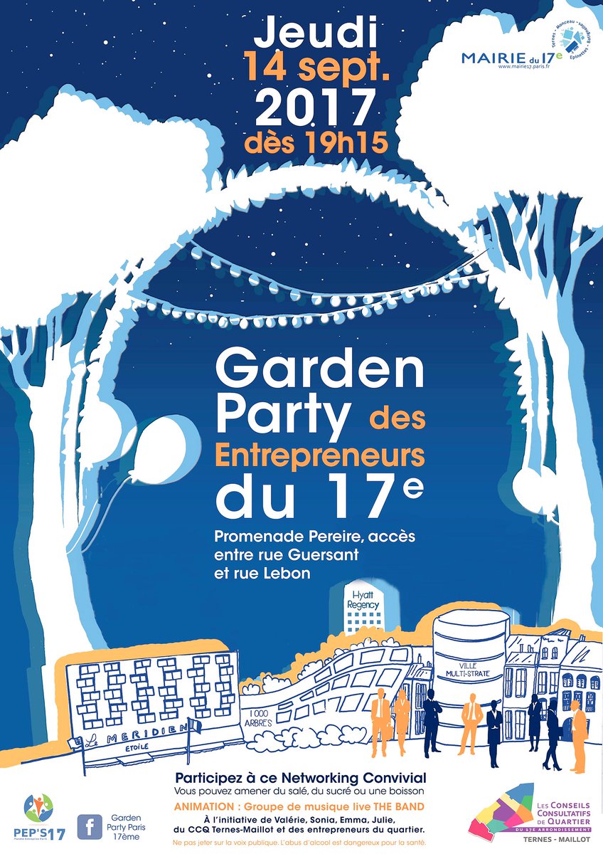 ValerieNahmias's tweet photo. #Entrepreneurs: c'est votre #RDV de Rentrée sur #Paris17 avec la #GardenPartydesEntrepreneurs 👩🏻‍💻👨🏽‍💻👉🏼📈#14 #Septembre #Promenade #Pereire https://t.co/8WyUkXV1Q4
