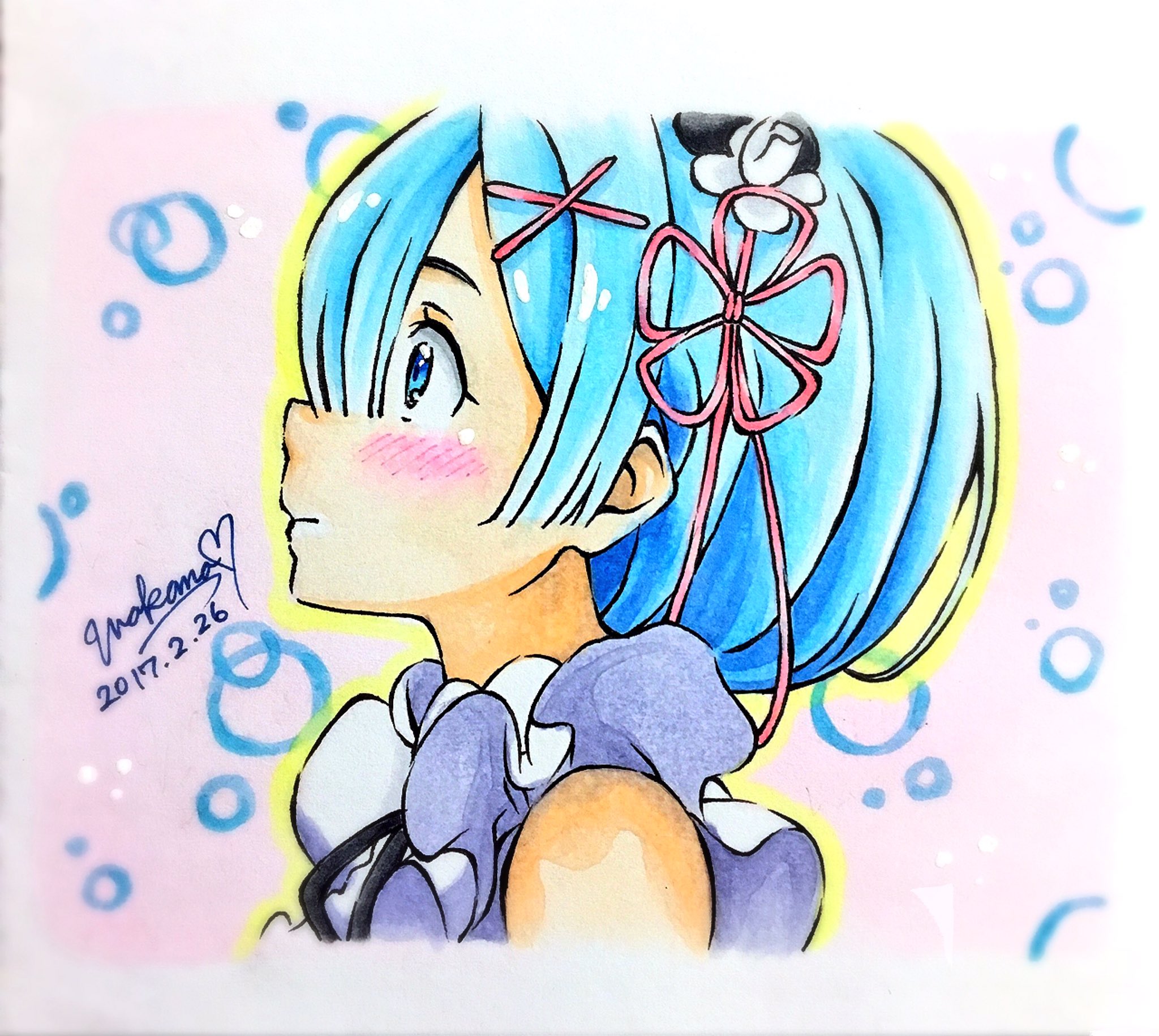 Wakana 過去絵 ばっかで申し訳ない 元々シャーペンだけで描いてたのに色塗りました 多分 模写に初めて色塗ったやつですw イラスト 絵 模写 リゼロ レム コピック シャーペン 下手くそ 絵描きさんと繋がりたい T Co 7bpsvdv0r7