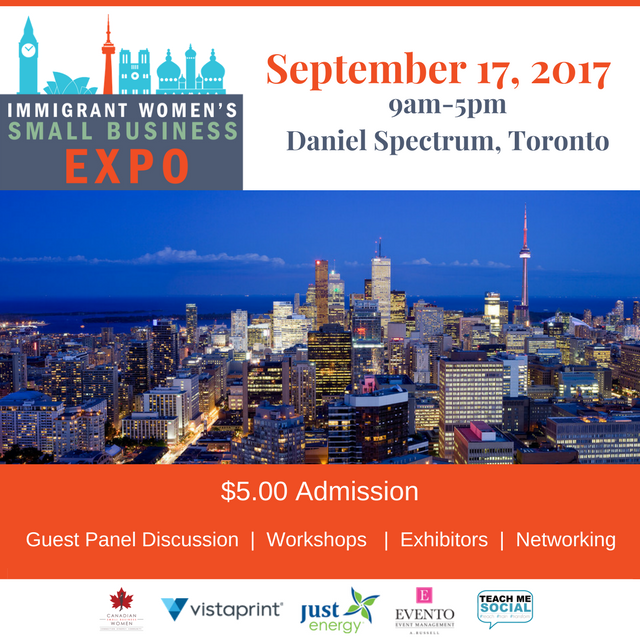 CdnSmallBizWmn's tweet photo. Will you be joining us?  Sept 17th let us celebrate The Changing Face of the Immigrant Community.  Find out more: https://t.co/0SfZRYhobE https://t.co/nPl5N5sBks