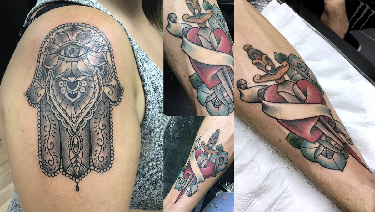 PuraVidatatuaje's tweet photo. Tattoos by Zelia Ruiz #tatuaje #manofatima #puñal  #corazon #madrid #ink #tattoo #puravida #puravidatatuajes #estudiotatuajesmadrid https://t.co/xwJr5d7d9C