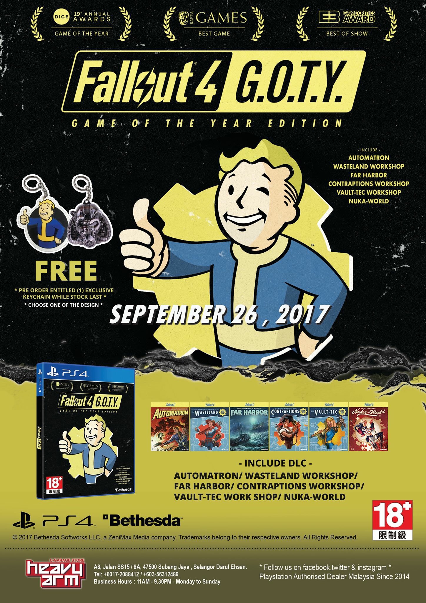Heavyarm U Store Preorder Ps4 Fallout 4 Goty Now And Entitled Exclusive Keychain For Free Eta 26 September 17 T Co M68hi3omqk Twitter