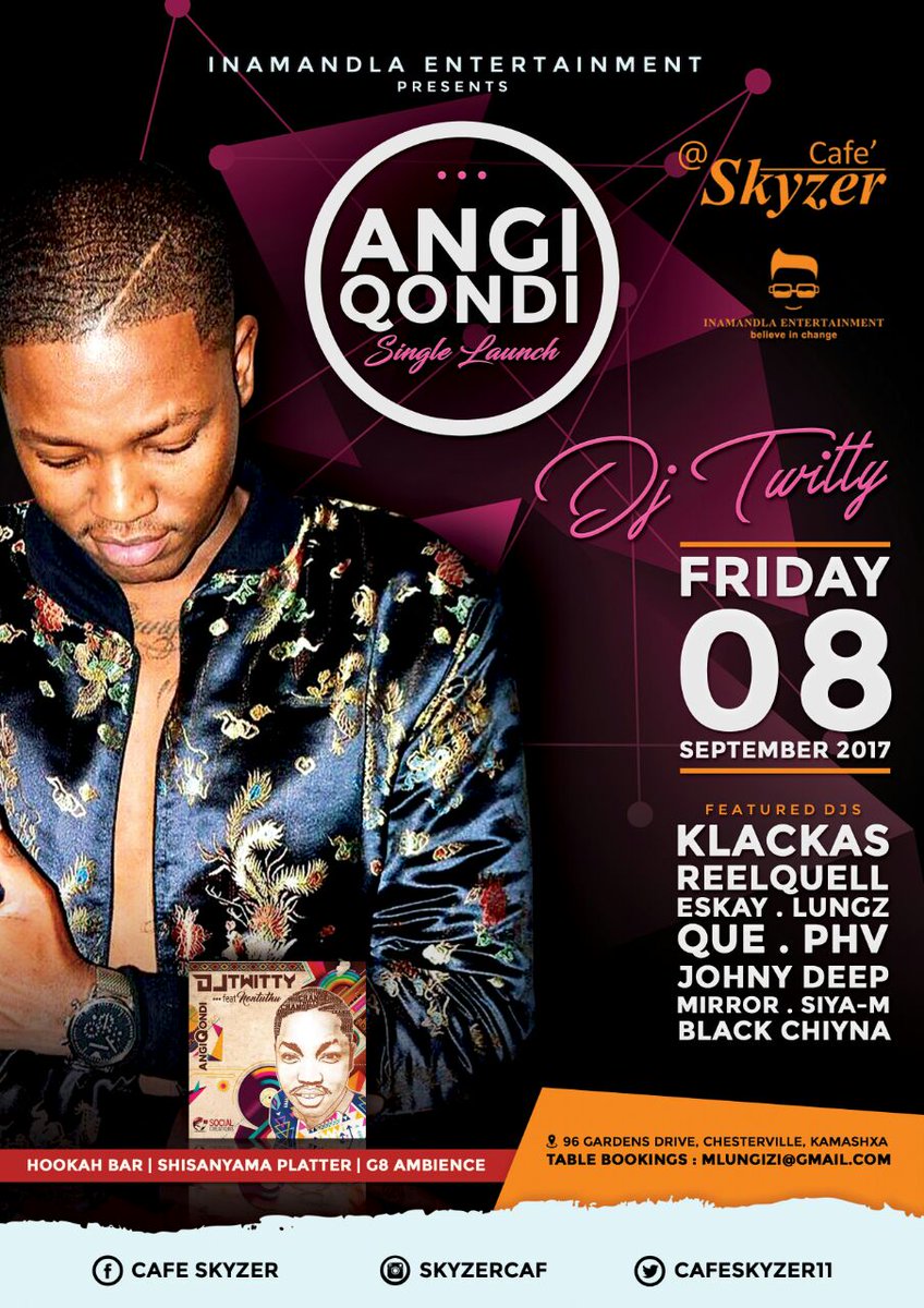 REELQUELLdeejay's tweet photo. @DJKlackas @Cafeskyzer11 @DjEskay_ @DjQueSa @DjTwitty_SA this friday_🙌. https://t.co/YoECEuAYTU