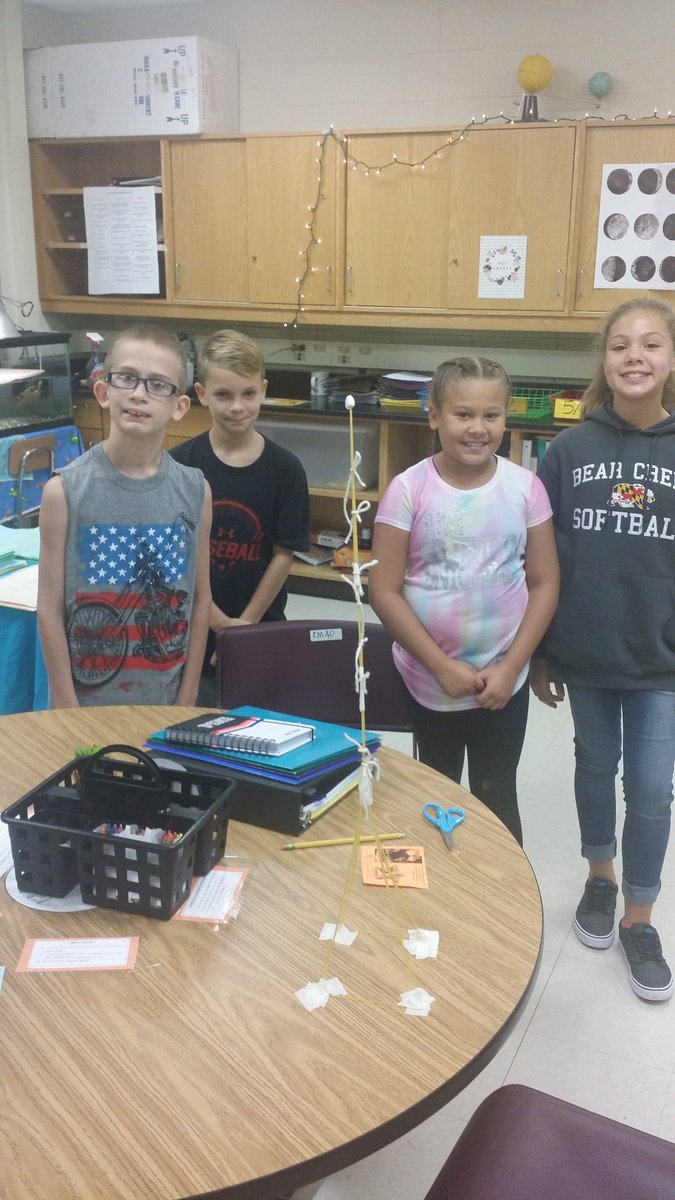 rmlShears's tweet photo. Team work in science!!! Look at those towers!!! Off to a great start!!! @strickerpride  @grobertsbcps  @rjonesbcps @jmullenax https://t.co/MtjYgpPXxc