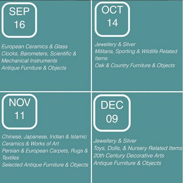SemleyAuction's tweet photo. Check Out The Dates For Our Up Coming Auctions! #dorset #Auction #antiques #finearts #dates #new https://t.co/PeunDz6ajZ