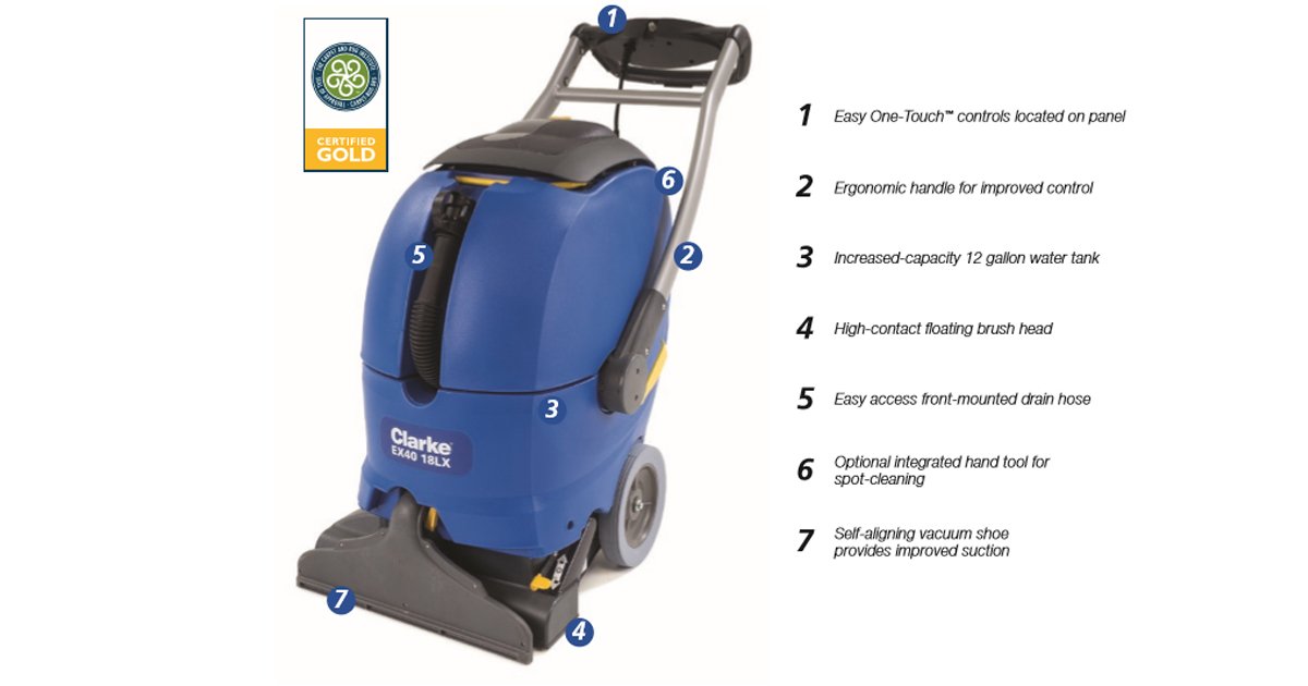 Clarke_US's tweet photo. Be gone dirt and grime! The EX40™ 18LX extractor effectively removes soil – extending carpet life. View features: https://t.co/1Mdp0VRUyu https://t.co/WSoq2CbKTm