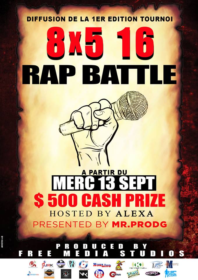 tak509's tweet photo. 8 X 5  16 "RAP BATTLE" , soti mercredi  13 septembre , moun ki genyen an ap jwenn 500 $ CASH . Hosted by ALEXA . Presented by M. PRODG https://t.co/jdI3tZQVNT