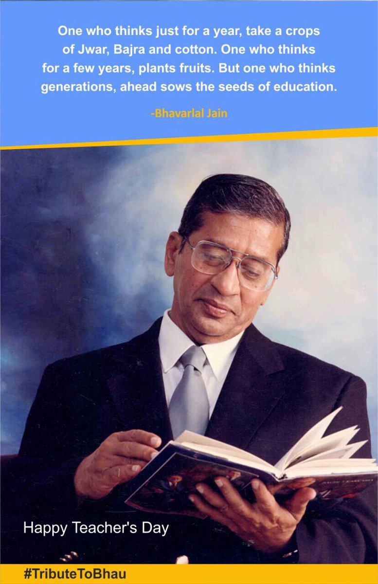 JainIrrigation's tweet photo. Bhau - Our Teacher for Every sphere of life,
We pay our Respects to our beloved Founder on this Teachers Day,
#TributeToBhau  🙏🏻🙏🏻🙏🏻 https://t.co/3AWgQJUnEd