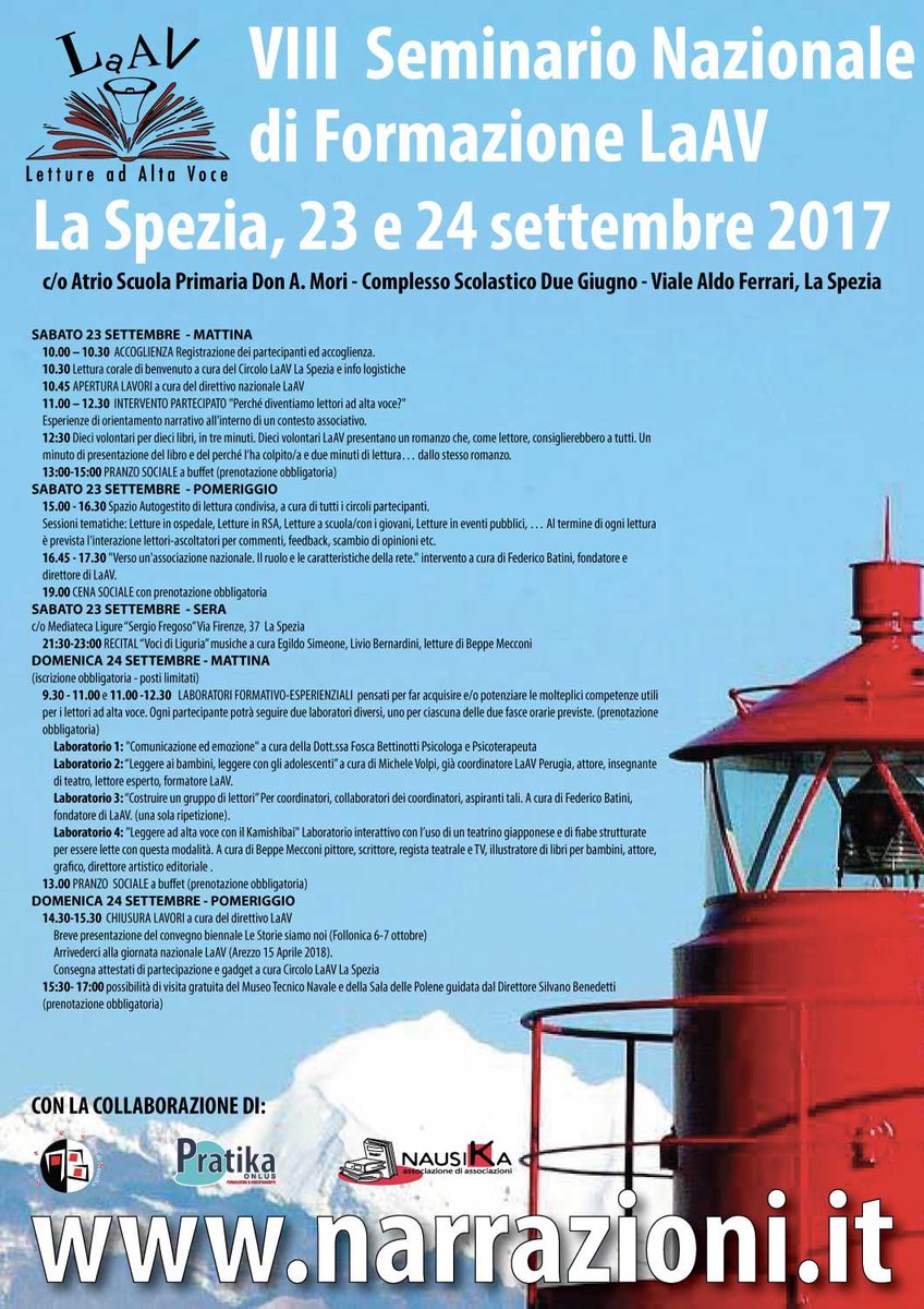 la_laav's tweet photo. Formazione nazionale per la pratica della lettura ad alta voce! 
Per info lettureadaltavoce@gmail.com https://t.co/U4Orjqm8sG