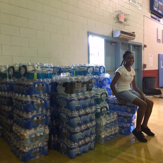 GCSchoolsNC's tweet image. Chase Clark, eighth-grader at Southwest Middle, collected 3,300 bottles of water in 6 days for #HurricaneHarvey relief efforts. #givingback
