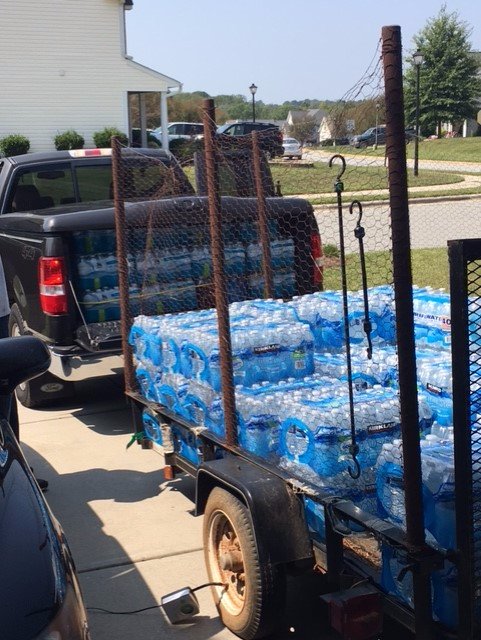 Chase Clark, eighth-grader at Southwest Middle, collected 3,300 bottles of water in 6 days for #HurricaneHarvey relief efforts. #givingback
