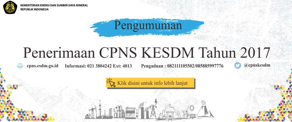 KementerianESDM's tweet photo. Malam Sobat, kabar gembira nih, penerimaan CPNS di #KESDM sudah dibuka. Sila cek https://t.co/YrXqjvOvHI utk detilnya ya. Met istirahat..😊😊 https://t.co/4F5kvqly11